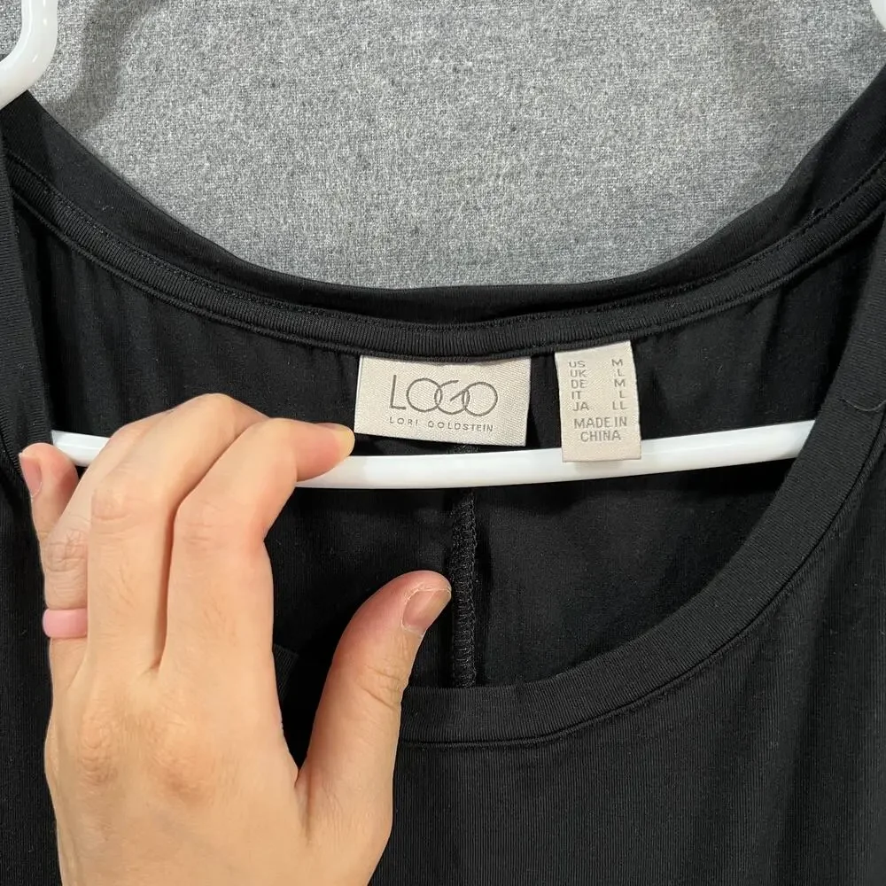 LOGO by Lori Goldstein Regular Rayon 230 Dress with Broomstick Black, Medium - Picture 3 of 9